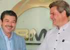 From l: Alessandro Guidi, Metal Works product specialist;  Mark Johnson, BMG national sales manager.